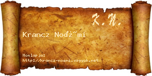 Krancz Noémi névjegykártya