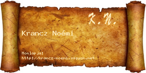 Krancz Noémi névjegykártya